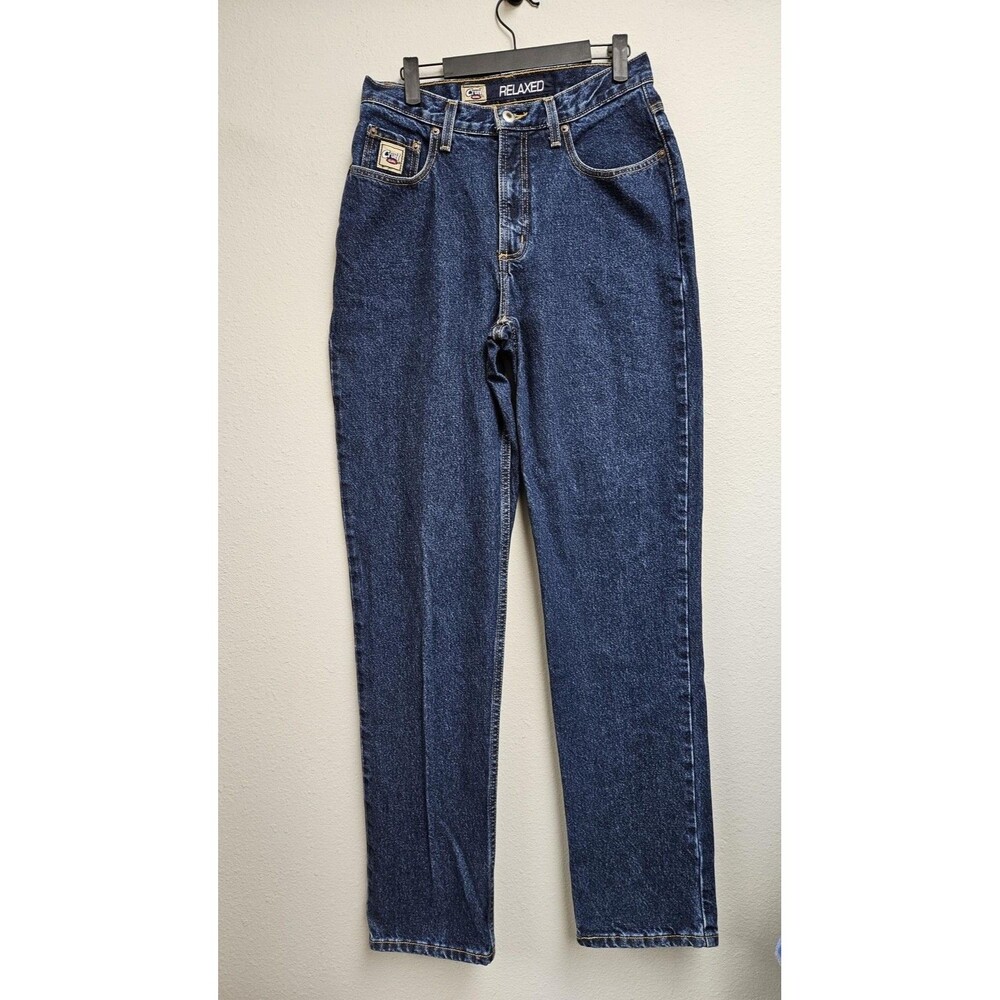 Cruel Girl Jeans Womens 9 Long Blue Relaxed High Rise Straight Denim Dark Wash